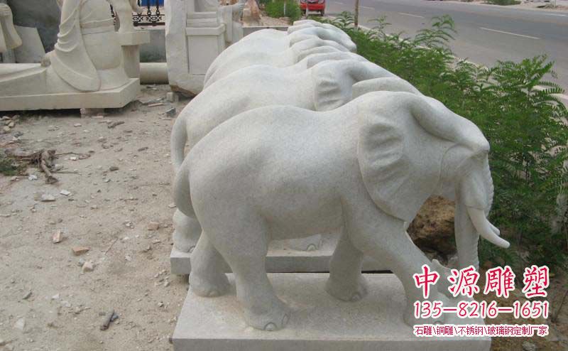 大理石小象公园动物石雕 大理石小象公园动物石雕