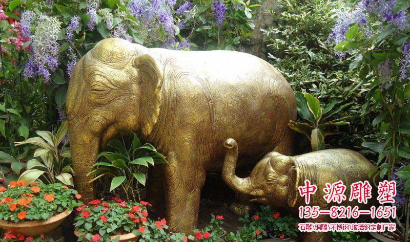 公园母子象动物铜雕 公园母子象动物铜雕