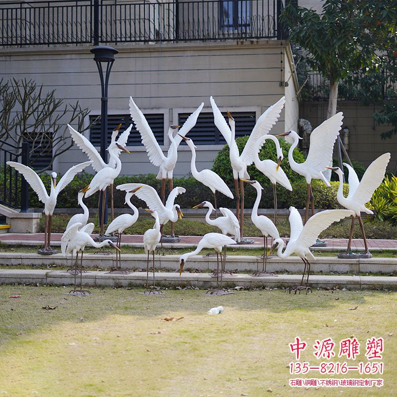 玻璃钢仿真雕塑定制,玻璃钢仙鹤景观雕塑摆件 玻璃钢仿真雕塑定制,玻璃钢仙鹤景观雕塑摆件