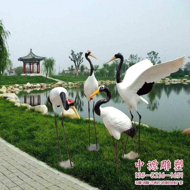 城市园林装饰仿真仙鹤雕塑摆件 城市园林装饰仿真仙鹤雕塑摆件