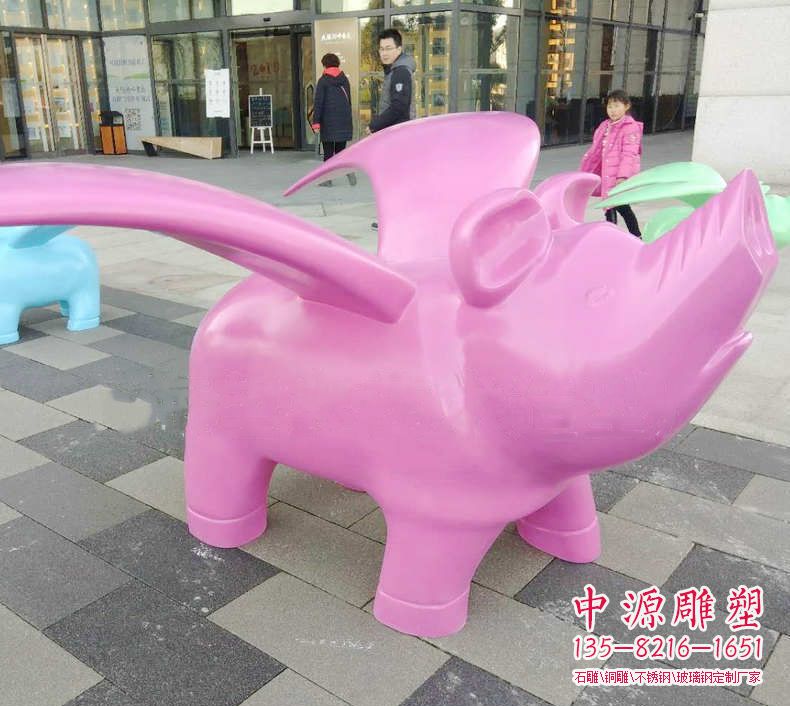 大型飞猪座椅商场美陈雕塑