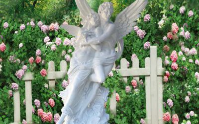 花园广场西方人物玻璃钢情侣爱神雕塑