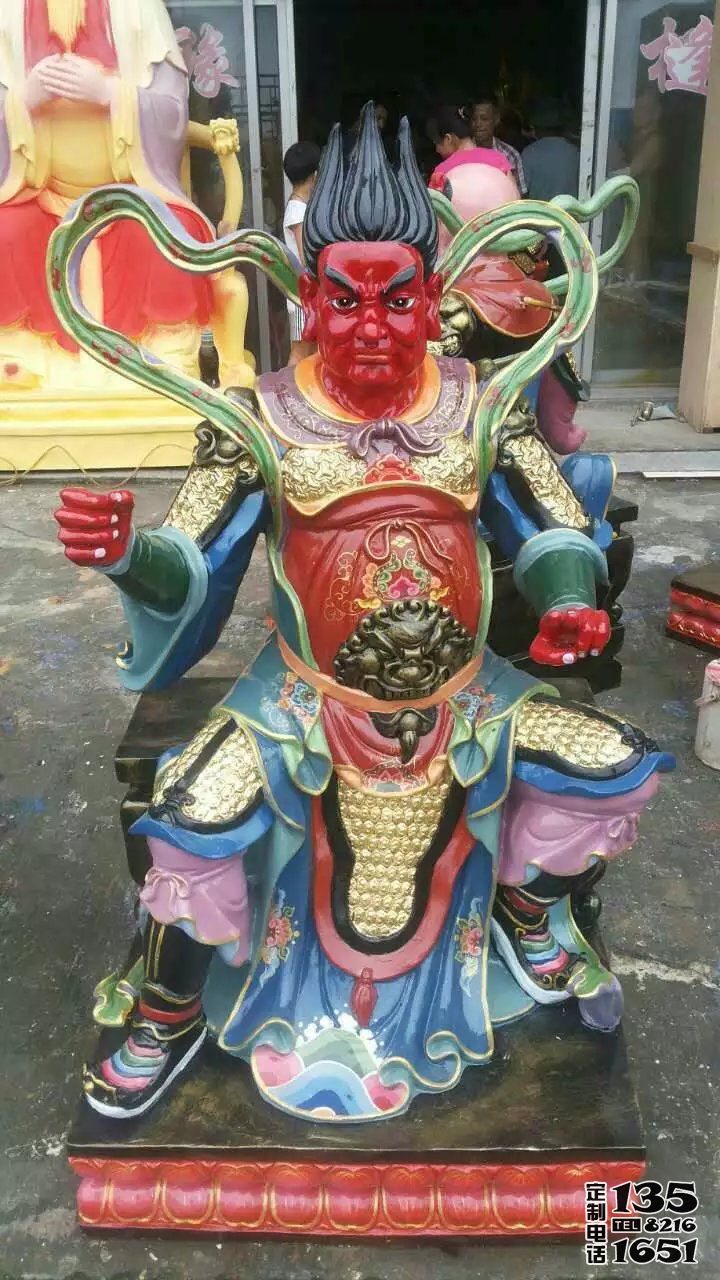 玻璃钢彩绘寺庙太岁雕塑