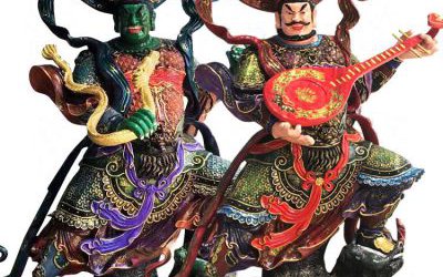 玻璃钢彩绘寺庙护法神佛八大金刚雕塑