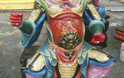 玻璃钢彩绘寺庙太岁雕塑