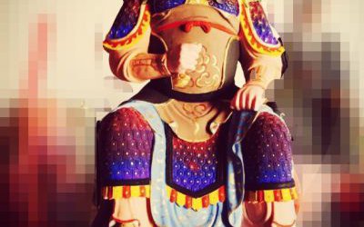 玻璃钢寺庙彩绘范宁太岁雕塑