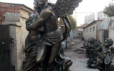 园林景观爱神玻璃钢仿铜西方人物雕塑