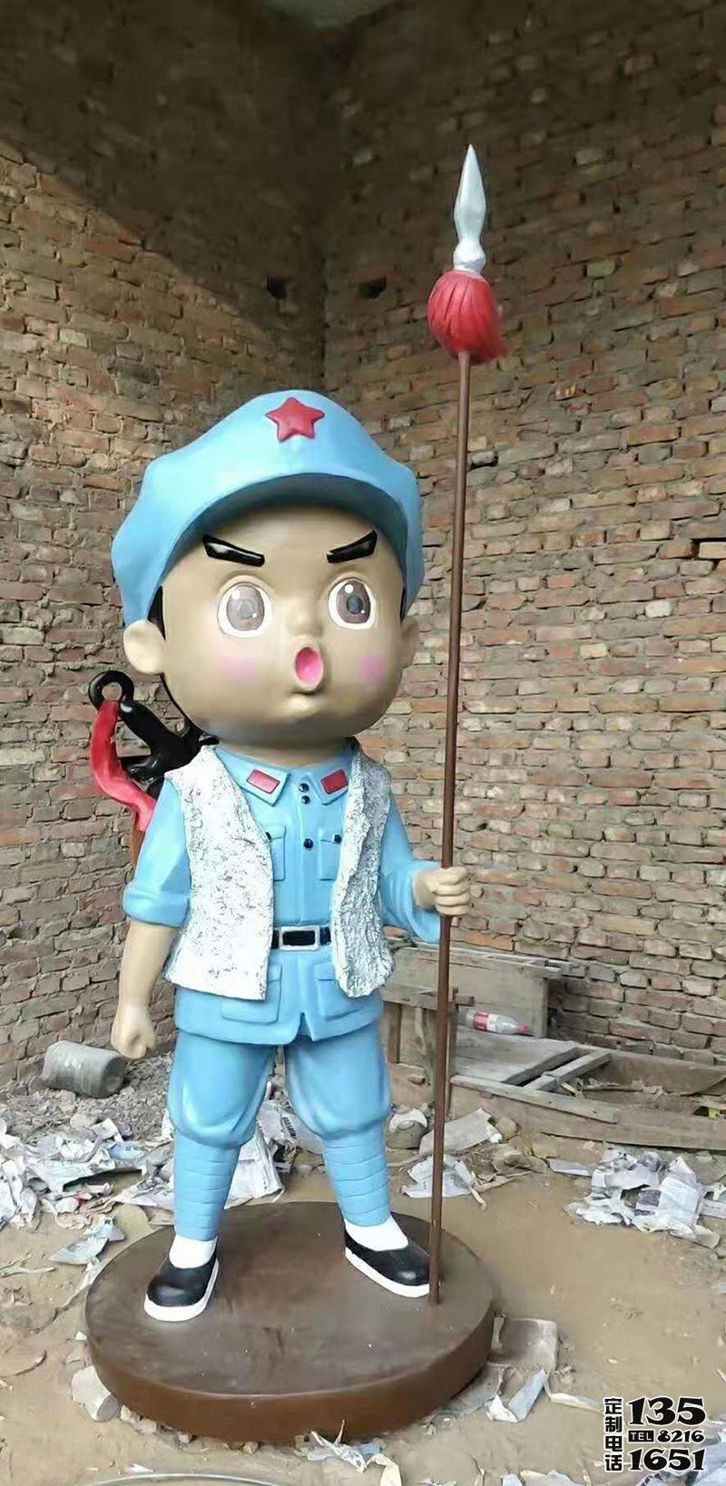 玻璃钢彩绘广场景区人物雕塑户外摆件装饰品小红军雕塑 玻璃钢彩绘广场景区人物雕塑户外摆件装饰品小红军雕塑