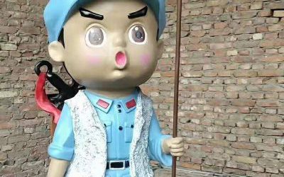 玻璃钢彩绘广场景区人物雕塑户外摆件装饰品小红军雕塑