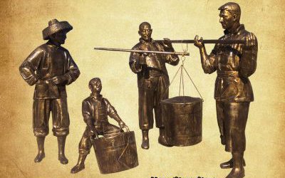 称粮食农耕文化玻璃钢仿铜园林景观雕塑