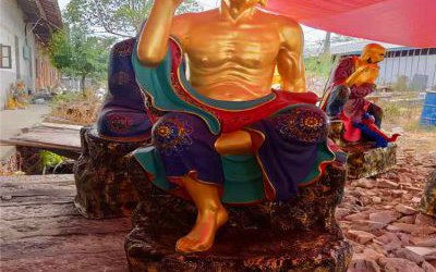 玻璃钢彩绘景区寺庙大型十八罗汉雕塑