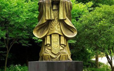 园林景观历史人物思想家孔子玻璃钢仿铜雕塑