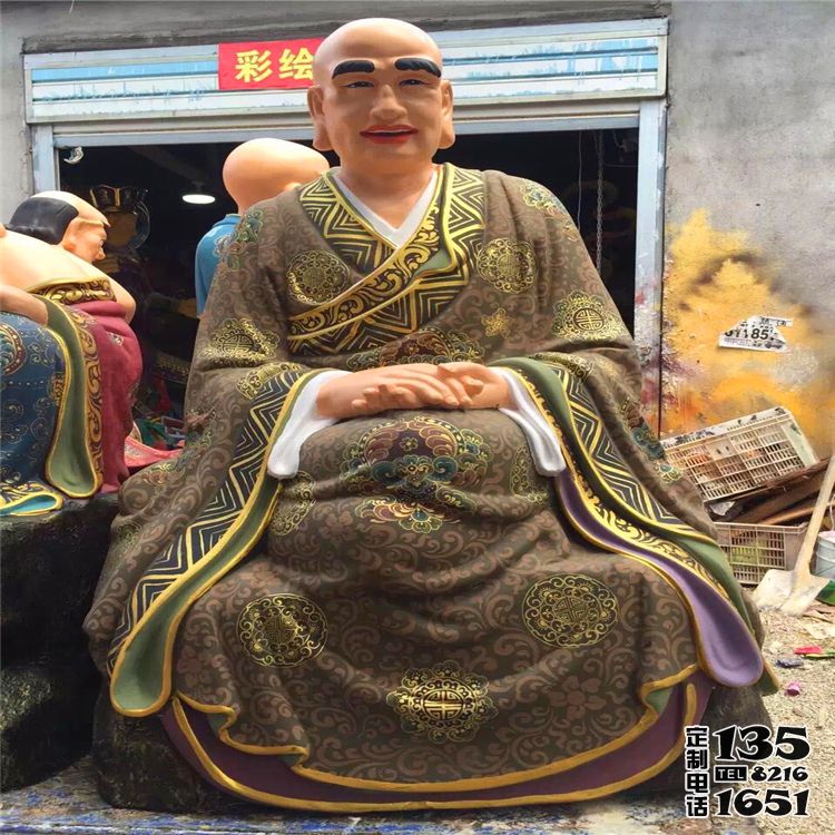 玻璃钢彩绘大型寺庙景观供奉十八罗汉雕塑 玻璃钢彩绘大型寺庙景观供奉十八罗汉雕塑