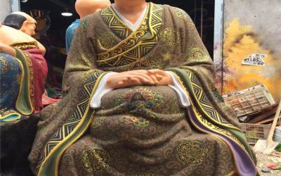 玻璃钢彩绘大型寺庙景观供奉十八罗汉雕塑