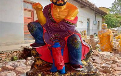 玻璃钢彩绘寺庙十八罗汉雕塑