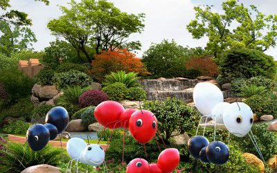 庭院园林摆放的玻璃钢彩绘蚂蚁雕塑