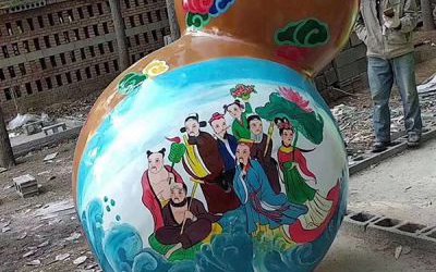 玻璃钢公园彩绘葫芦雕塑