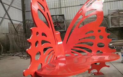 玻璃钢公园镂空蝴蝶座椅雕塑
