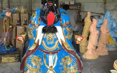 玻璃钢彩绘大型神佛龙王雕塑