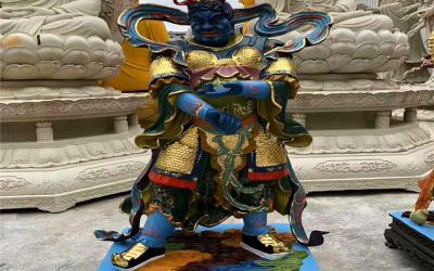 寺庙玻璃钢彩绘大型景观人物十二神将雕塑