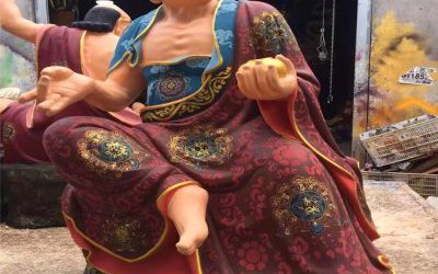 宗教庙宇玻璃钢彩绘大型景观十八罗汉雕塑