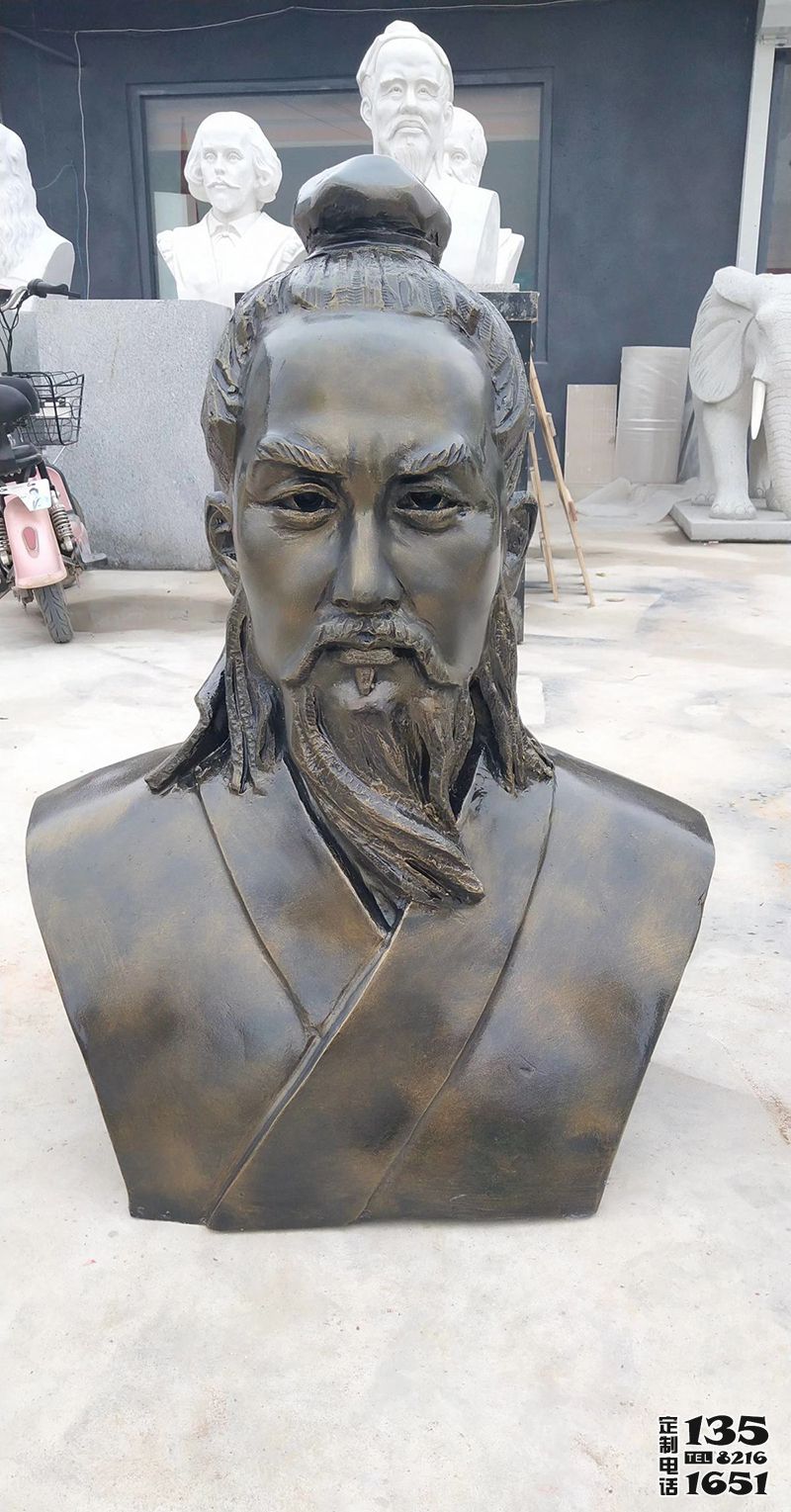 校园里摆放的胸像玻璃钢仿铜鲁班雕塑 校园里摆放的胸像玻璃钢仿铜鲁班雕塑