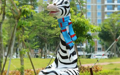 售楼部摆放卡通斑马玻璃钢动物座椅