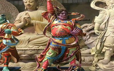 玻璃钢彩绘大型人物景观十二神将雕塑