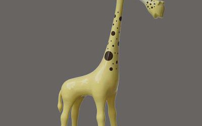 公园游乐园卡通玻璃钢长颈鹿雕塑