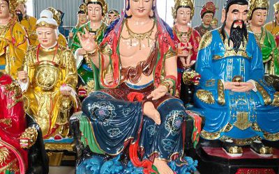 寺庙玻璃钢彩绘大型降妖除魔神话人物钟馗雕塑