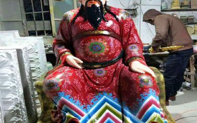 玻璃钢彩绘庙宇大型人物景观文昌帝君雕塑