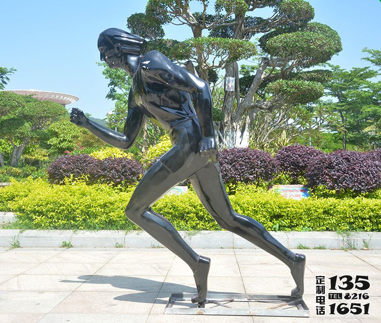 公园景观玻璃钢抽象跑步运动人物雕塑