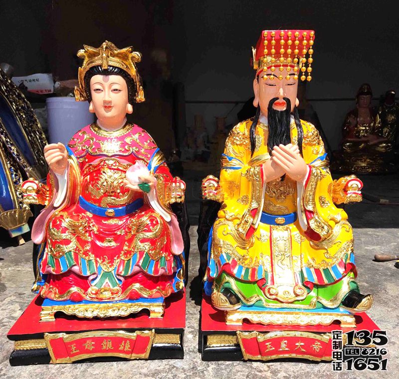 景区寺庙玻璃钢彩绘大型佛像王母娘娘和玉皇大帝雕塑 景区寺庙玻璃钢彩绘大型佛像王母娘娘和玉皇大帝雕塑