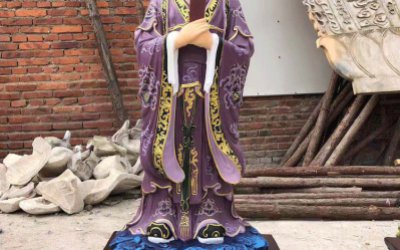 寺庙景区玻璃钢彩绘娑竭罗龙王雕塑