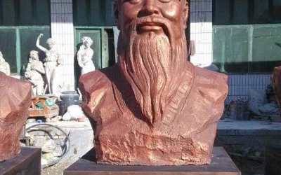 学校历史名人头像孔子玻璃钢仿铜人物雕塑