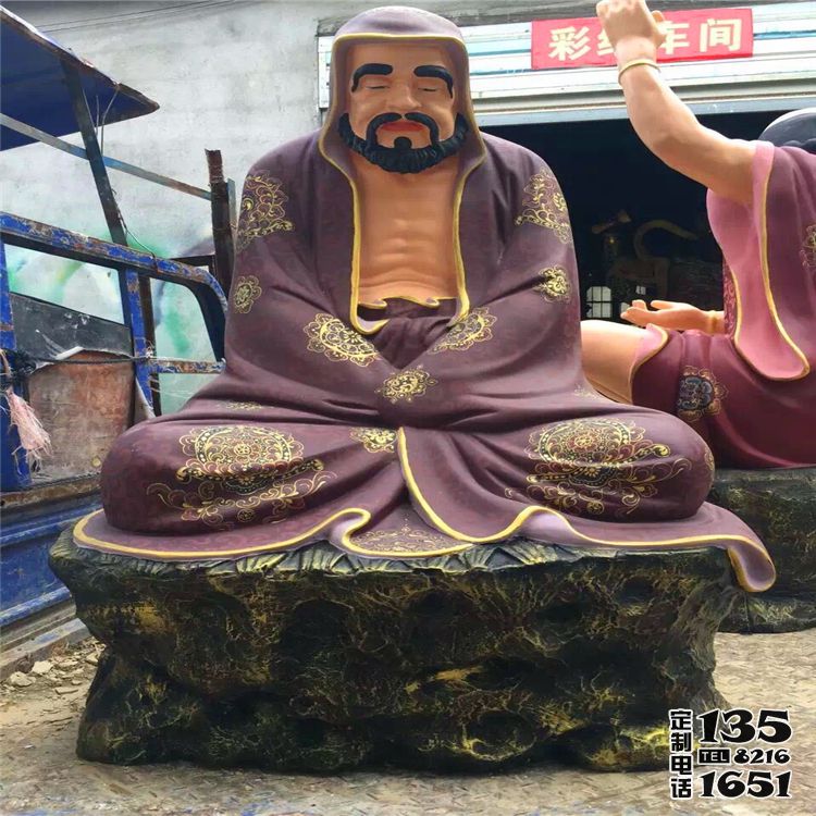 寺庙玻璃钢彩绘打坐的十八罗汉雕塑 寺庙玻璃钢彩绘打坐的十八罗汉雕塑