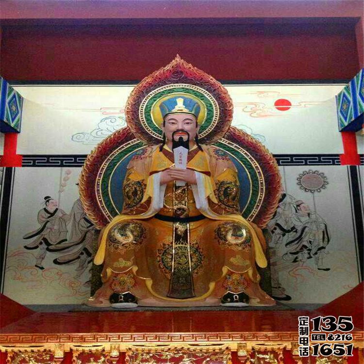 玻璃钢彩绘大型寺庙供奉神佛泰山神东岳大帝雕塑 玻璃钢彩绘大型寺庙供奉神佛泰山神东岳大帝雕塑