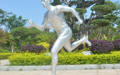 广场玻璃钢抽象跑步运动人物雕塑