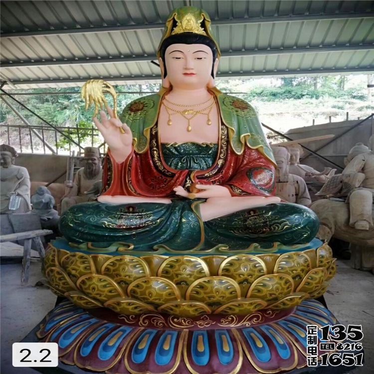 寺庙大型景观玻璃钢彩绘观音雕塑 寺庙大型景观玻璃钢彩绘观音雕塑