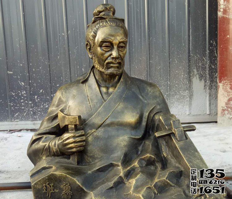 公园摆放工匠祖师鲁班玻璃钢仿铜雕塑 公园摆放工匠祖师鲁班玻璃钢仿铜雕塑