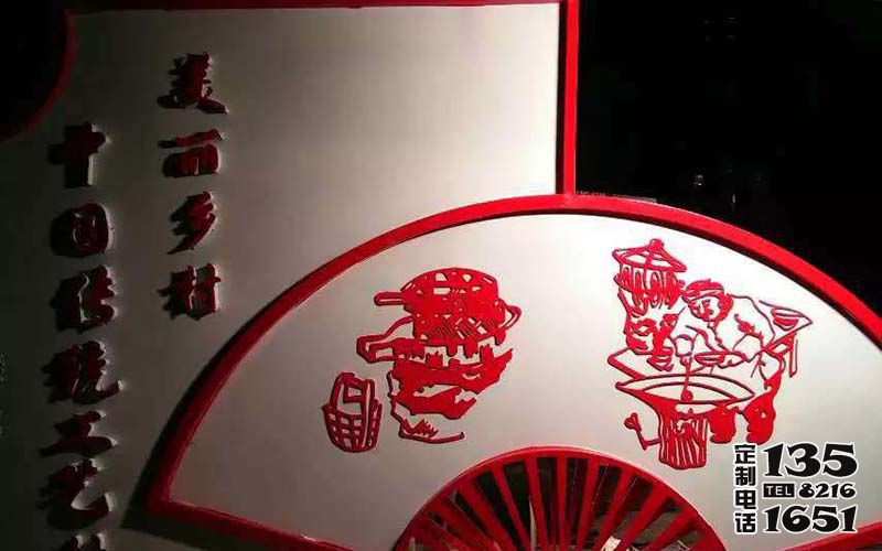 室内商场创意彩绘玻璃钢折扇雕塑 室内商场创意彩绘玻璃钢折扇雕塑