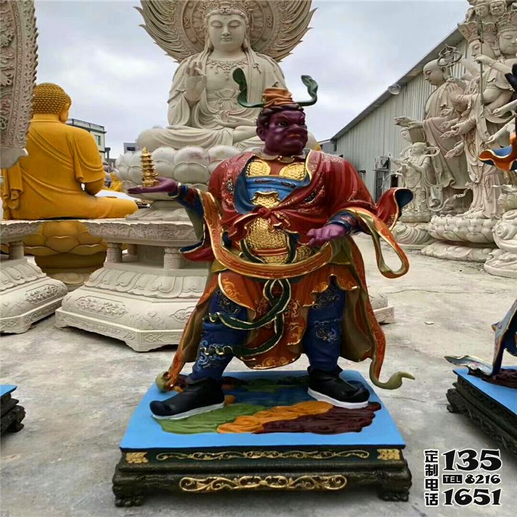 玻璃钢彩绘寺庙十二神将雕塑