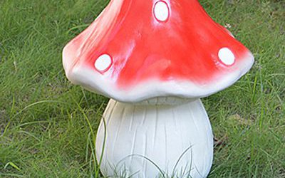 公园蘑菇装饰品彩绘玻璃钢材质蘑菇雕塑