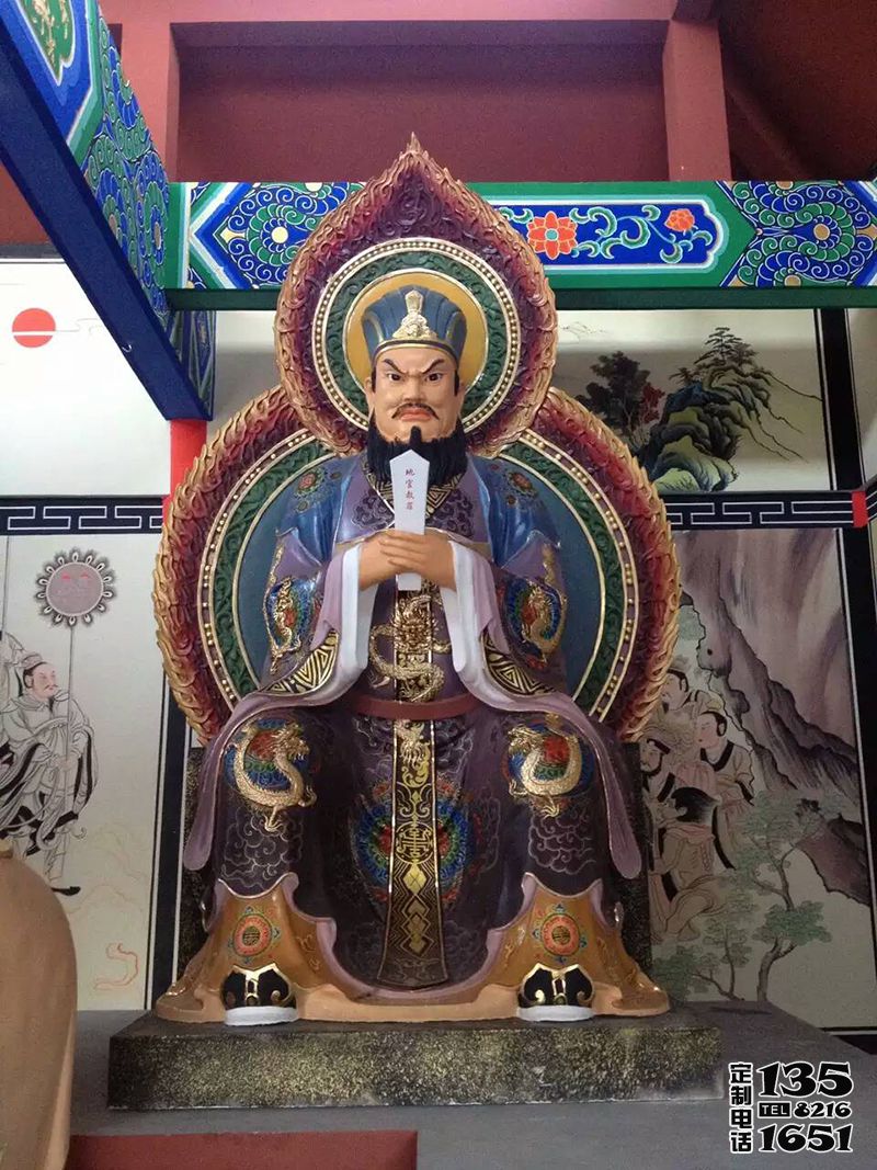 玻璃钢彩绘寺庙大型景观佛像三官雕塑 玻璃钢彩绘寺庙大型景观佛像三官雕塑