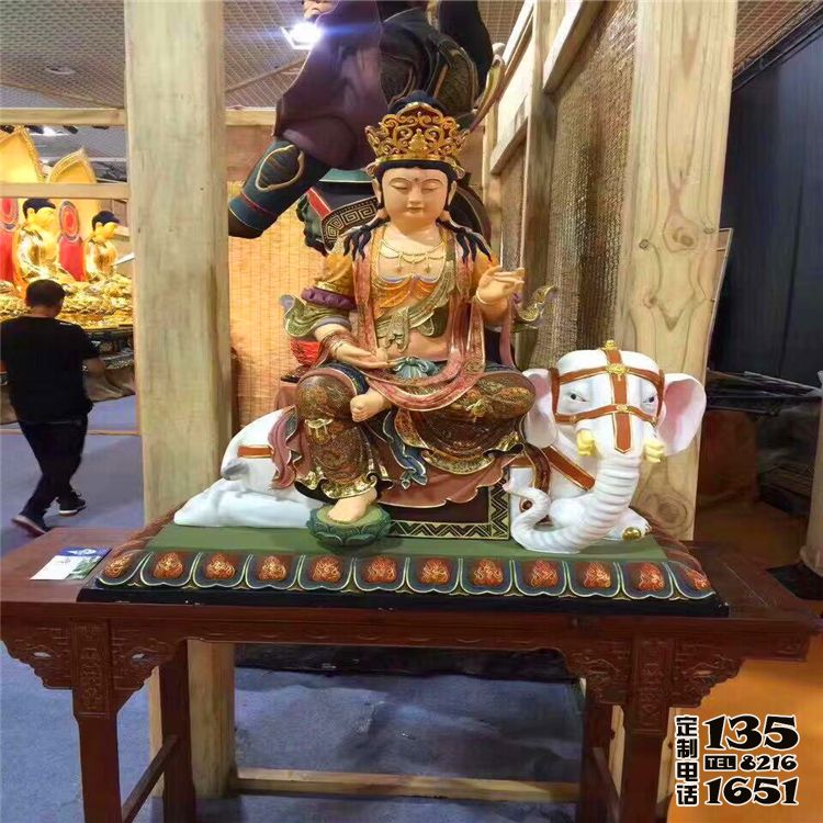 寺庙树脂彩绘菩萨文殊普贤雕塑 寺庙树脂彩绘菩萨文殊普贤雕塑