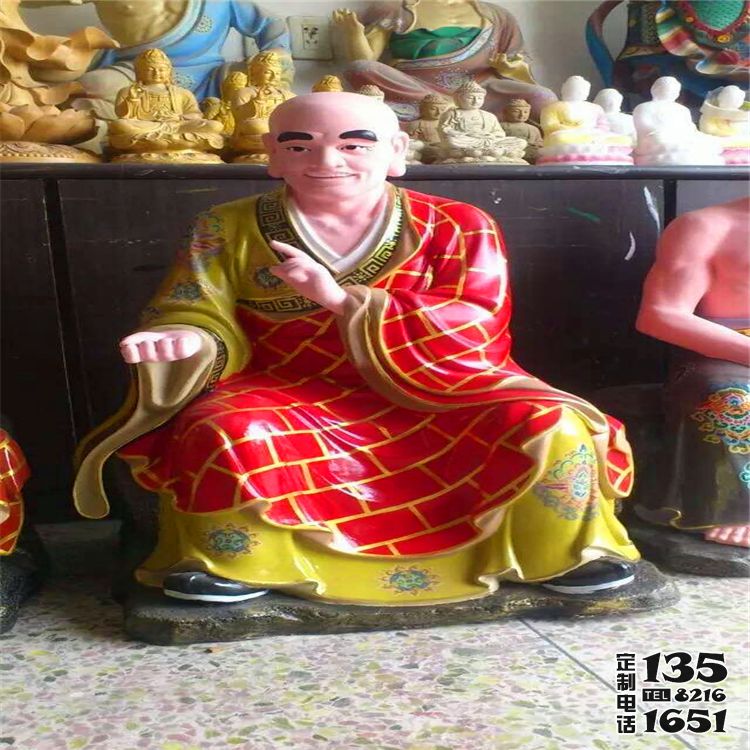寺庙供奉佛像玻璃钢彩绘十八罗汉雕塑 寺庙供奉佛像玻璃钢彩绘十八罗汉雕塑