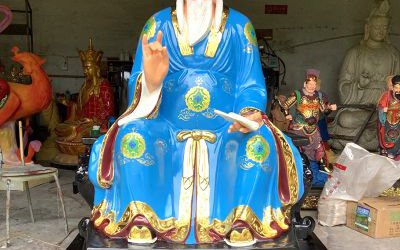 景区玻璃钢彩绘古代名医李时珍雕塑