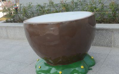 游乐场玻璃钢椰子座椅摆件