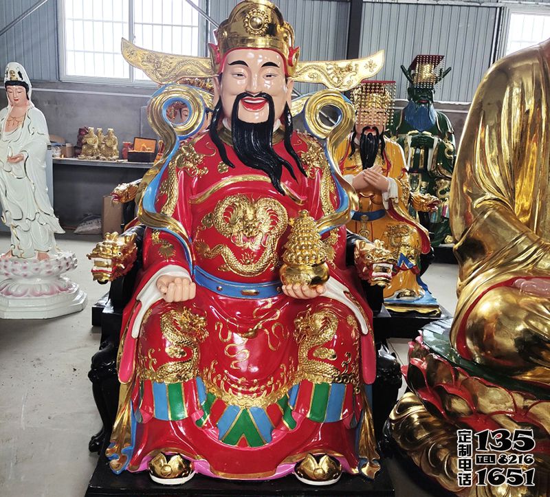 玻璃钢彩绘寺庙供奉佛像财神雕塑 玻璃钢彩绘寺庙供奉佛像财神雕塑
