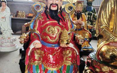 玻璃钢彩绘寺庙供奉佛像财神雕塑